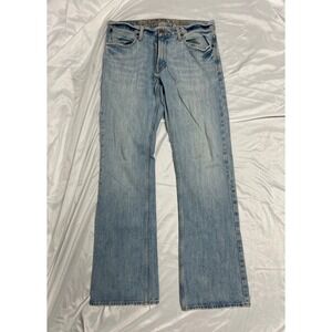 American Eagle Mens Low Rise Bootcut Jeans Light Wash Denim 32x34 Y2K Punk